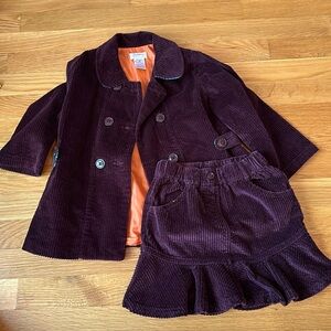 Zutano Skirt and Jacket Purple Corduroy suit - 4T